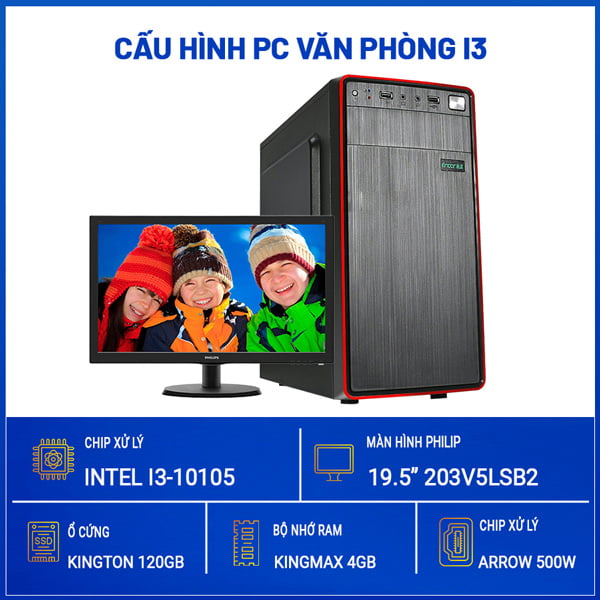 DVPC16 - PC văn phòng i3 th10 Ram 8Gb | Kèm màn hình
