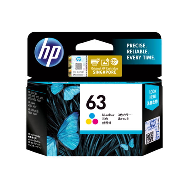Mực in phun HP 63 Tri-color Original Ink Cartridge (F6U61AA) | Dùng cho máy HP DeskJet 2130/3630/3830/4650 All-in-One