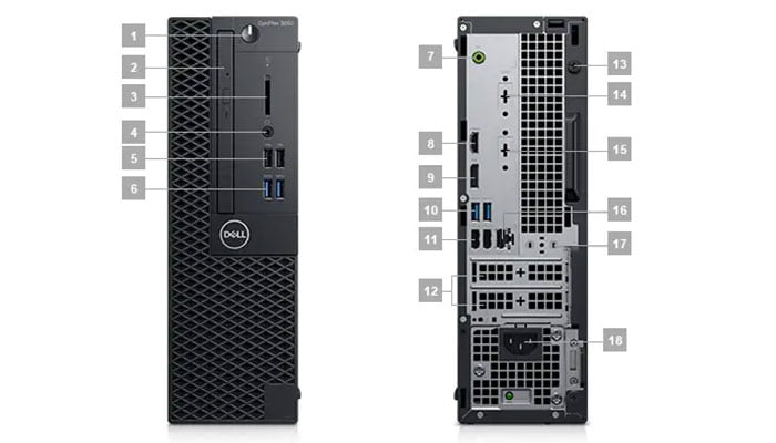Máy tính để bàn PC Dell Optiplex 3060 SFF 70166584 (i3-8100/4GB/1TB HDD/UHD  620/Linux)